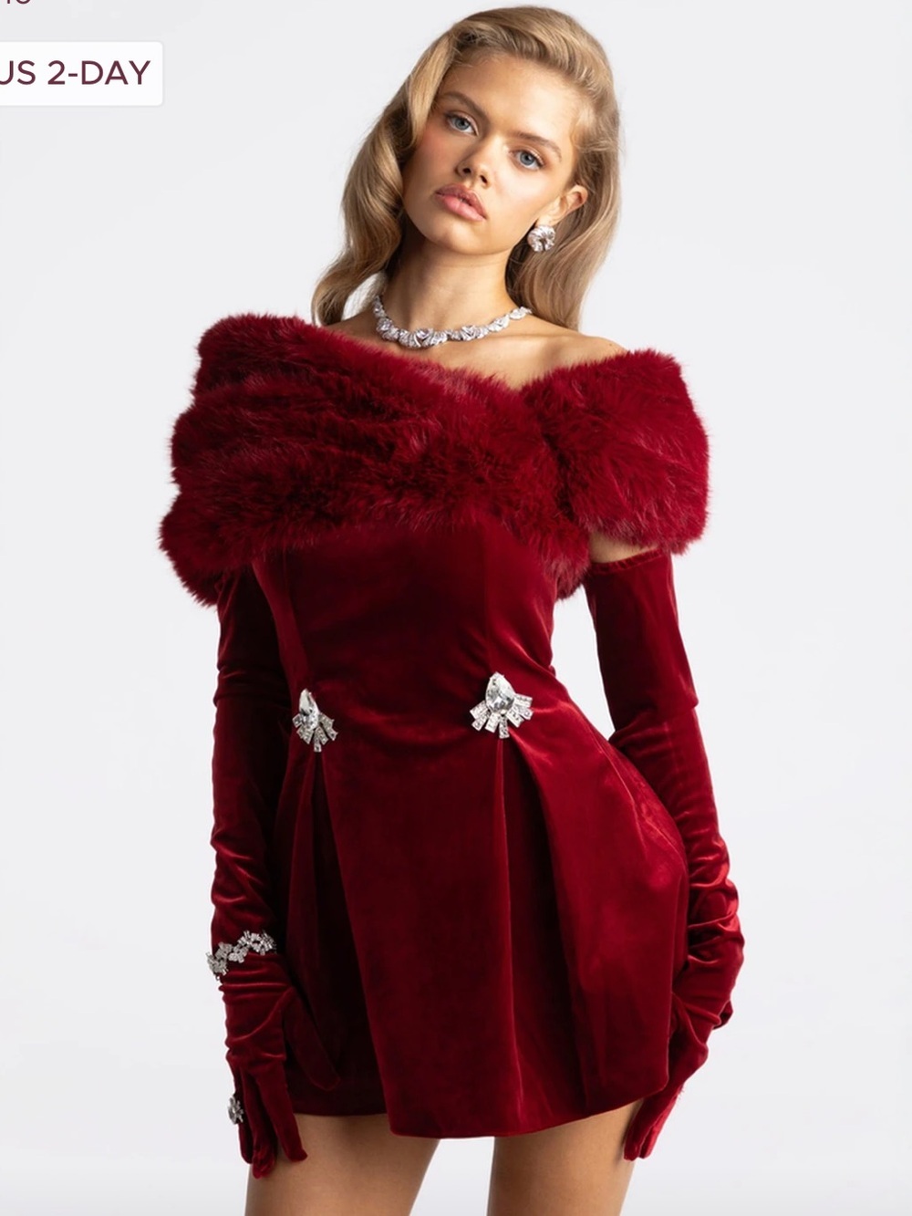 Nana Jacqueline Simone Velvet Mini Dress